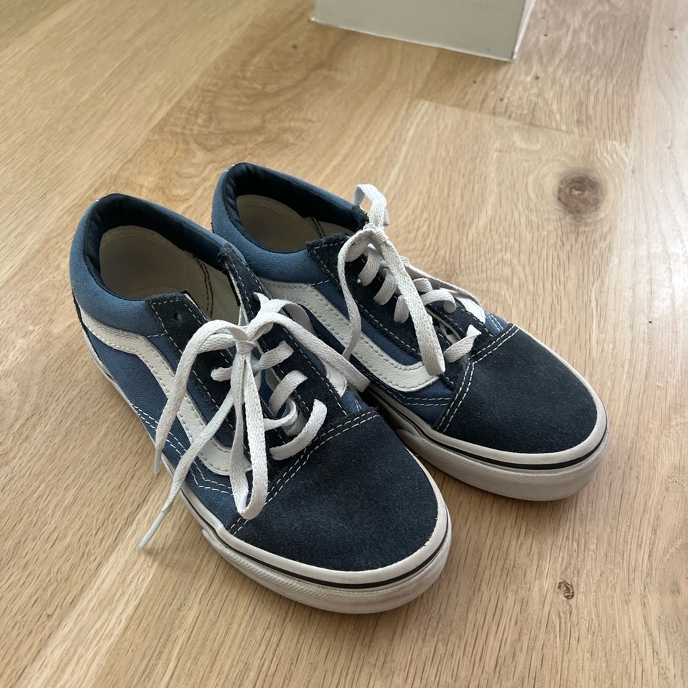 Kids Vans Blue and White Sneakers